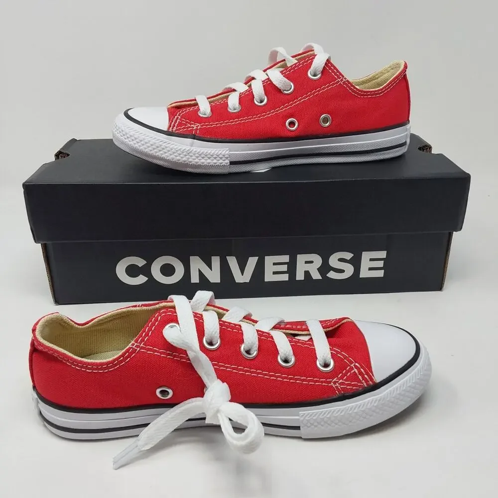 Converse Chuck Taylor All Star Ox Kids Red Canvas Sneakers Youth US 1 New